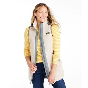 LL Bean, Women’s Sherpa Fleece Long Vest, size small petite